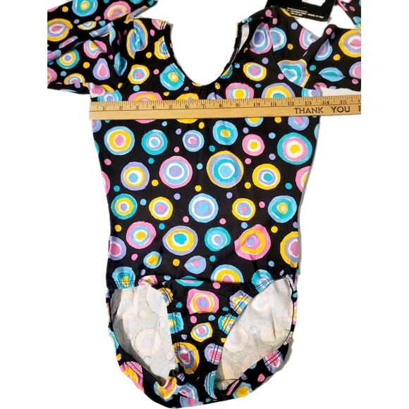 GK Elite VTG Retro 60s Concentric Circles LS Cotton Leotard Bodysuit AS Adult S - Picture 12 of 15